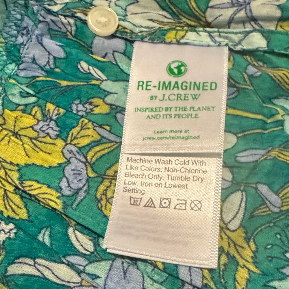 NWT J.Crew Aqua Floral Cotton Dress - Picture 12 of 13